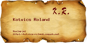 Kotvics Roland névjegykártya